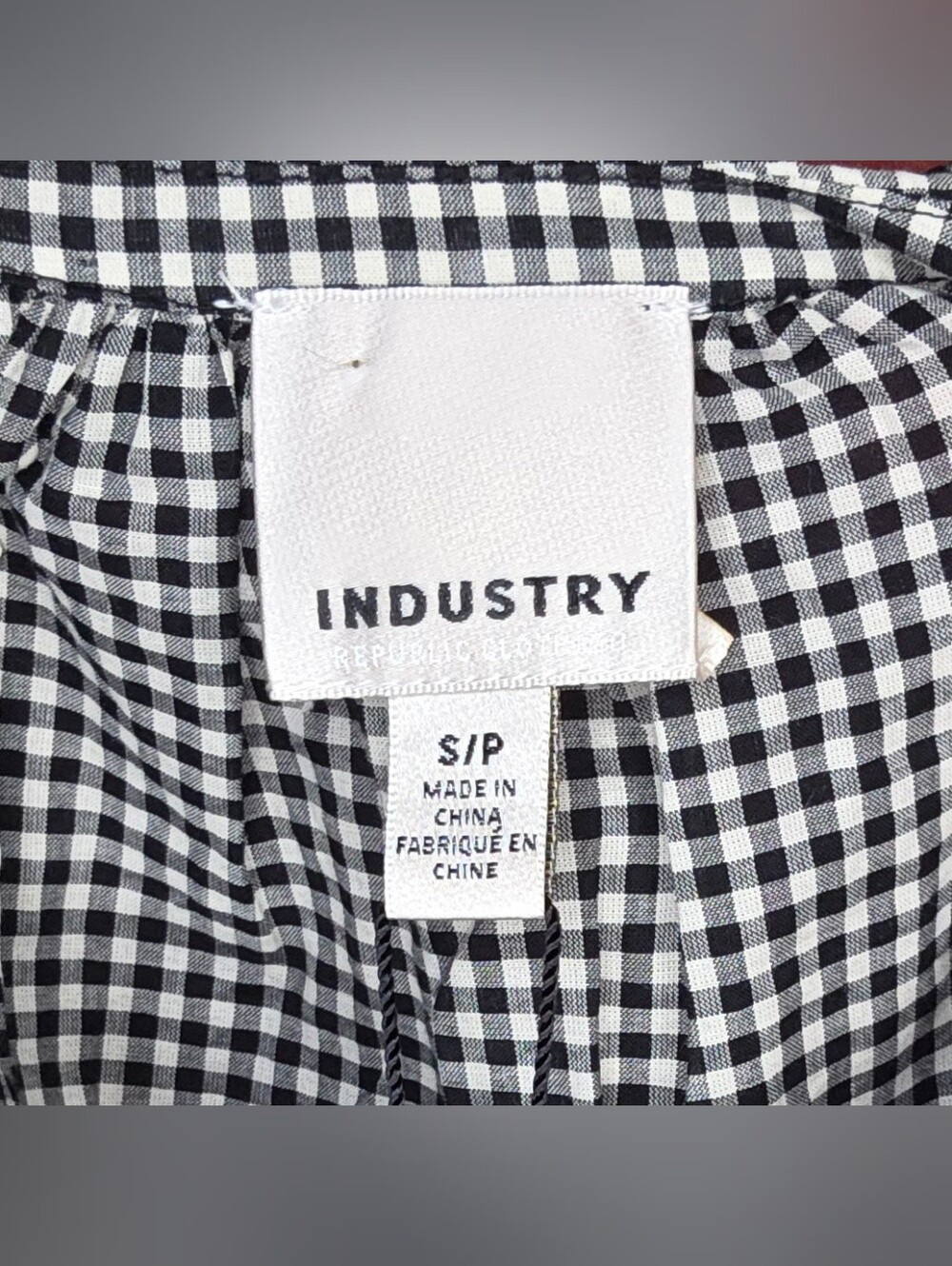 Industry Republic Gingham Puff Sleeve Blouse Cottagecore French Girl NWT SP - Picture 9 of 10